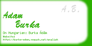 adam burka business card